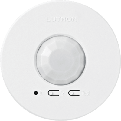 Sensor de ocupación y vacancia inalámbrico de techo, PIR 360°, cobertura de 30.2 a 62.4 m², a batería, compatible con RadioRA 2, RA2 Select, RadioRA 3 y Vive