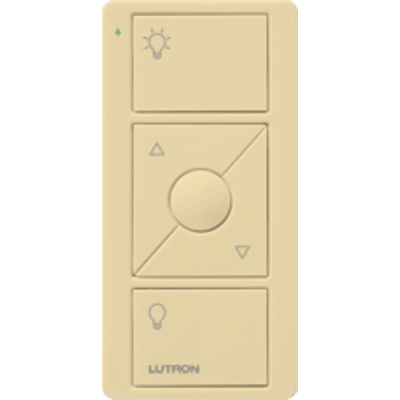 Control Pico inalámbrico de 3 botones con subir/bajar intensidad, color marfil, para Caseta, RA2 Select, RadioRA2 y Vive
