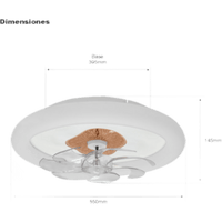 Ventilador de Techo con Luminario LED de 110 V CA 50/60 Hz /  88 W / 3 Tonos de Luz (6500 - 4 000 - 2 700 K) / Diámetro 500 mm / 6 Velocidades / Dimeable.