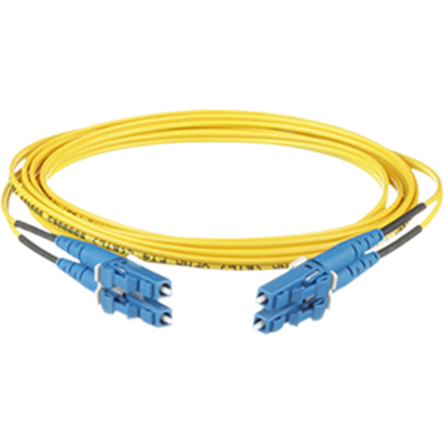 Jumper de Fibra Optica Monomodo 9/125 OS2, LC-LC Duplex, OFNR (Riser), Color Amarillo, 2 Metros (6.56 Pies)