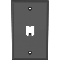 Placa de Pared Vertical Clásica, Salida Para 1 Puerto Mini-Com, Color Negro