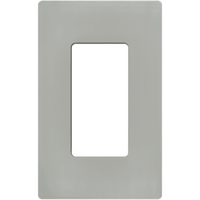 Placa de pared Claro de 1 espacio sin tornillos visibles, para atenuadores, apagadores y controles Lutron con apertura tipo Designer, acabado brillante color gris