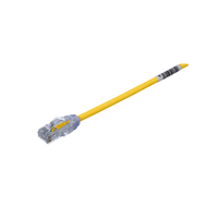 Cable de Parcheo UTP Cat6A, CM/LSZH, Diámetro Reducido (28AWG), Color Amarillo, 0.61 Metros (2 Pies)