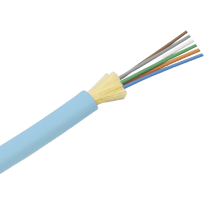Cable de Fibra Óptica de 6 Hilos, Multimodo OM4 50/125 Optimizada, Interior, Tight Buffer 900um, No Conductiva (Dieléctrica), OFNP (Plenum), Precio Por Metro
