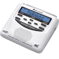 Radio de Alerta Meteorológica / 7 Canales NOAA / Tecnología S.A.M.E. / Sirena 90 dB / Respaldo por Baterías AA / Certificación Public Alert