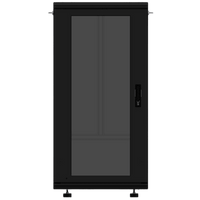 Gabinete Rackeable 19 Pulgadas / 24 Unidades / Piso / Puerta de Cristal / Acero Calibres 16-18-20 / Capacidad 750 Kg / Dimensiones 600x605x1190 mm (23.6x23.8x46.9 in) / Ventilación 120 mm, Niveladores Incluidos