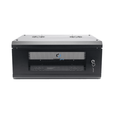 Gabinete de Pared con Puerta de Cristal Templado, 455mm de Profundidad, 4U Rack de 19'', Acero Reforzado