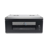 Gabinete de Pared con Puerta de Cristal Templado, 455mm de Profundidad, 4U Rack de 19'', Acero Reforzado