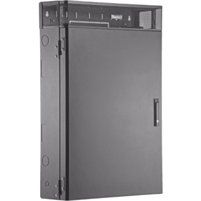 Gabinete de Montaje en Pared TrueEdge™, Con 3 UR para Equipo Activo y 3 UR para Paneles de Parcheo, Fabricado en Acero, Color Negro