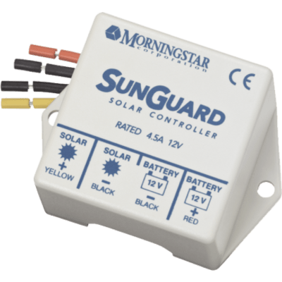 Controlador de Carga Solar PWM SunGuard 4.5 A / 12 VCC / Compensación de Temperatura / 100% Estado Sólido / -40°C a +85°C