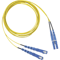 Jumper de Fibra Optica Monomodo 9/125 OS2, LC-SC Duplex, OFNR (Riser), Color Amarillo, 1 Metro (3.28 Pies)