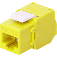 Módulo Jack Keystone Cat5e (Toolless), con Terminación en Ángulo 180 - Color Amarillo, Compatible con Faceplate y Patchpanel Linkedpro