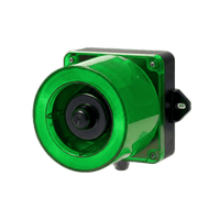 Combinacion de baliza LED color Verde y sirena electrónica de 31 tonos resistente a la intemperie de volumen máx. 123 dB a 12-24 VCD