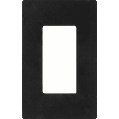 Placa de pared Claro de 1 espacio sin tornillos visibles, acabado negro brillante, para atenuadores, apagadores y controles Pico de Lutron