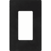 Placa de pared Claro de 1 espacio sin tornillos visibles, acabado negro brillante, para atenuadores, apagadores y controles Pico de Lutron