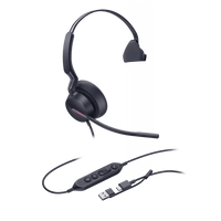 Diadema Alámbrica Yealink UH46 Mono USB-C/A Certificada con Microsoft Teams