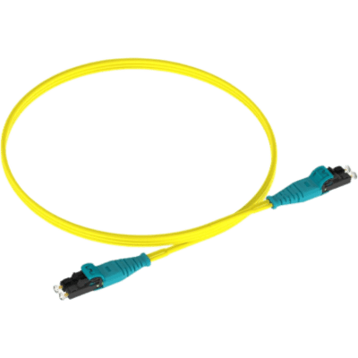 Jumper de Fibra Optica Monomodo 9/125 OS2, LC-LC Duplex Push Pull, OFNR (Riser), Color Amarillo, 3 Metros (9.84 Pies)