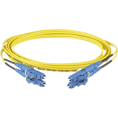 Jumper de Fibra Optica Monomodo 9/125 OS2, LC-LC Duplex, OFNR (Riser), Color Amarillo, 5 Metros (16.40 Pies)