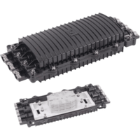 Caja de Distribución de Fibra Óptica Horizontal, hasta 96 Empalmes, Exterior IP68, 3 Puertos de Entrada y Salida