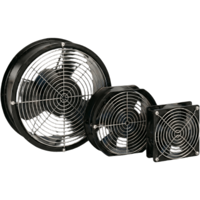 Ventilador Axial Compacto, de 4 Pulgadas, 100 CFM, 115 Vca, De Acero, Color Negro