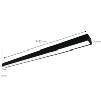 Panel LED Suspendido 22 W / 127 Vca~60Hz / Flujo luminoso 1 980 lm / Medidas 1182 x 70 x 45 mm  / TCC 6 500 K / Ángulo de Luz de 140°.