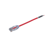 Cable de Parcheo TX6, UTP Cat6, Diámetro Reducido (28AWG), Color Rojo, 6.1 Metros (20 Pies)