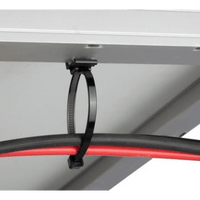 Cincho de Nylon 6.6 Solar Clip, 188mm largo x 14mm ancho, Color Negro, Exterior Resistente a Rayos UV, Paquete de 100pz