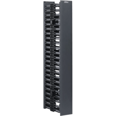 Organizador Vertical NetRunner, Doble (Frontal y Posterior), Para Rack Abierto de 45 Unidades, 4.9in de Ancho, Color Negro