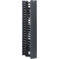 Organizador Vertical NetRunner, Doble (Frontal y Posterior), Para Rack Abierto de 45 Unidades, 4.9in de Ancho, Color Negro