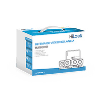 KIT TurboHD 1080p / DVR 4 canales / 4 Cámaras Bala de Metal / H.265+ / 1 Fuente de Poder Profesional / Accesorios de Instalación