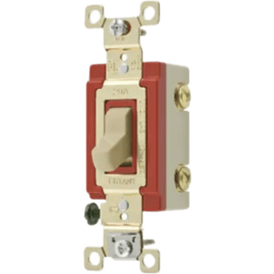 Interruptor de Palanca 20 A 120-277 V CA/  Grado Industrial/ Color Marfil.