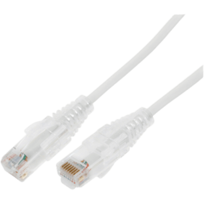 Cable de Parcheo Slim UTP Cat6A - 10 Metros (32.81 Pies) Blanco, Diámetro Reducido (28 AWG)