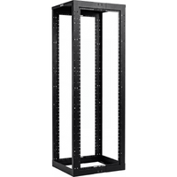 Rack de Cuatro Postes Estándar de 19", Rieles Con Orificio Para Tuerca Enjaulada, Profundidad Ajustable de 23 a 42 in, 45 Unidades de Rack, Color Negro