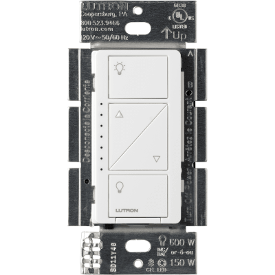 Atenuador de pared inteligente Caseta Wireless PRO de 120 V, 250 W LED / 1000 W incandescente-halógeno, neutro opcional, compatible con controles Pico y Smart Bridge