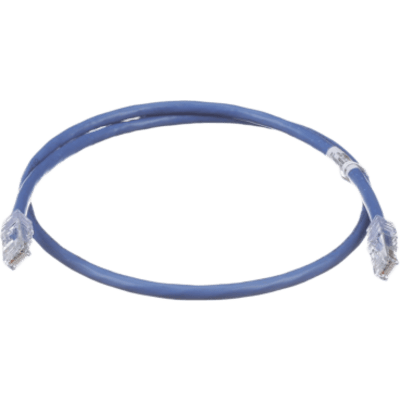 Cable de Parcheo UTP, Cat6A, 24 AWG, CM, Color Azul, 0.3 Metros (1 Pie)