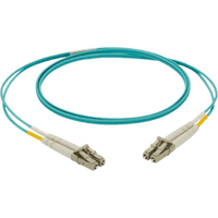 Jumper de Fibra Optica Multimodo 50/125 OM3, LC-LC Duplex, LSZH, Color Aqua, 3 Metros (9.84 Pies)
