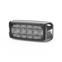Luz De Advertencia De 5x2" 10 Led, Rojo/Claro, Bisel Cromado, Lente Transparente