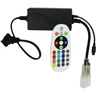 Adaptador de Corriente con Control de Funciones Remoto para Manguera Neón LED RGB JUML-5050-03.