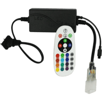 Adaptador de Corriente con Control de Funciones Remoto para Manguera Neón LED RGB JUML-5050-03.