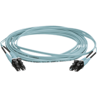 Jumper de Fibra Optica Multimodo 50/125 OM4, LC-LC Duplex, OFNR (Riser), Color Aqua, 20 Metros (65.62 Pies)