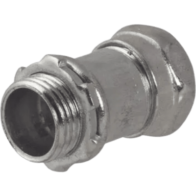 Conector Recto Compresión de Acero Galvanizado para Pared Delgada de 1 1/2