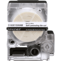 Casete de 175 Etiquetas Autolaminadas de 25.4 x 38.1 mm (1 x 1.5 pulgadas), para Cables de 4 a 8.1 mm (0.16 a 0.32 pulgadas) de Diámetro, Área de Impresión Color Blanco