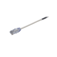 Cable de Parcheo TX6, UTP Cat6, Diámetro Reducido (28AWG), Color Blanco, 20 cm (7.87 pulgadas)