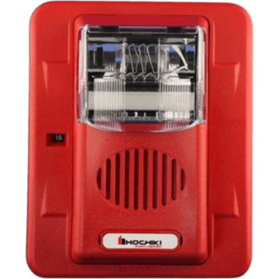 Sirena Estrobo, 24 Vcd, Multi-Candela 15 hasta 110 cd, Montaje En Pared, Color Rojo, Serie HEC3 (0500-06020), Hochiki