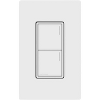Teclado de pared Sunnata de 2 botones para escenas de luces, persianas y ventiladores, con barra luminosa ajustable, color blanco, para el sistema RadioRA 3