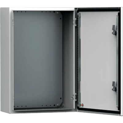 Gabinete de Uso Exterior MAS 600 x 500 x 300 mm (23.62 x 19.69 x 11.81 in) / NEMA 4/12/13 / IP66 / IK10 / Acero Dulce 1.5 mm / Platina de Montaje Incluida / Color Gris Claro