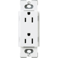 Tomacorriente dúplex 15 A 125 V de la línea Claro y Satin Colors en color Snow, para caja de pared estándar, placa se vende por separado