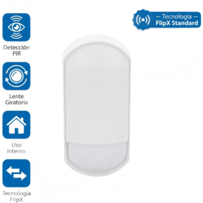 OPTEX FLX-S-ST / Detector PIR Interior FlipX Standard / Lente Giratoria 180° / Doble Patrón de Detección / Sensor Piroeléctrico
