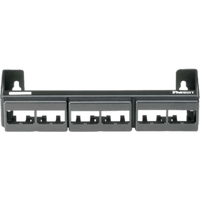 Panel de Parcheo Modular (Sin Conectores), de 12 Puertos Mini-Com, Instalación en Pared con Montaje Incluido, Color Negro
