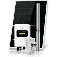 Kit de Bombeo Solar 800W (1 HP) / Bomba Sumergible con Controlador Integrado 60-220V CD / 2 Módulos Solares 540W / Interruptor Termomagnético 2P 20A 800V CC / Protector de Descargas Atmosféricas / Gabinete IP66